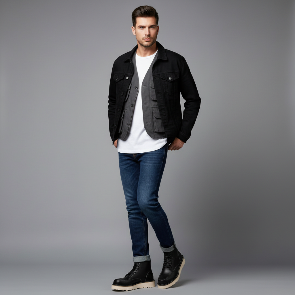 Black Lace-Up Ankle Boots | Durable Leather Footwear