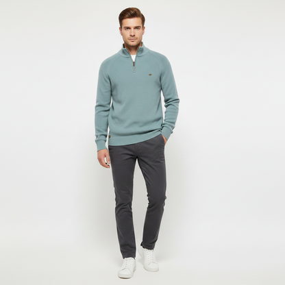 Men's Black Half-Zip Jumper | Slim Fit Knitwear