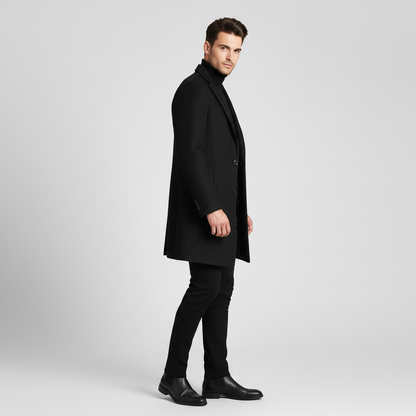 Men's Notched Lapel Overcoat | Classic Men's Coat