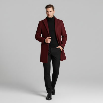Men's Notched Lapel Overcoat | Classic Men's Coat