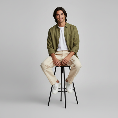 Men's Pleated Trousers | Straight Fit Formal Pants