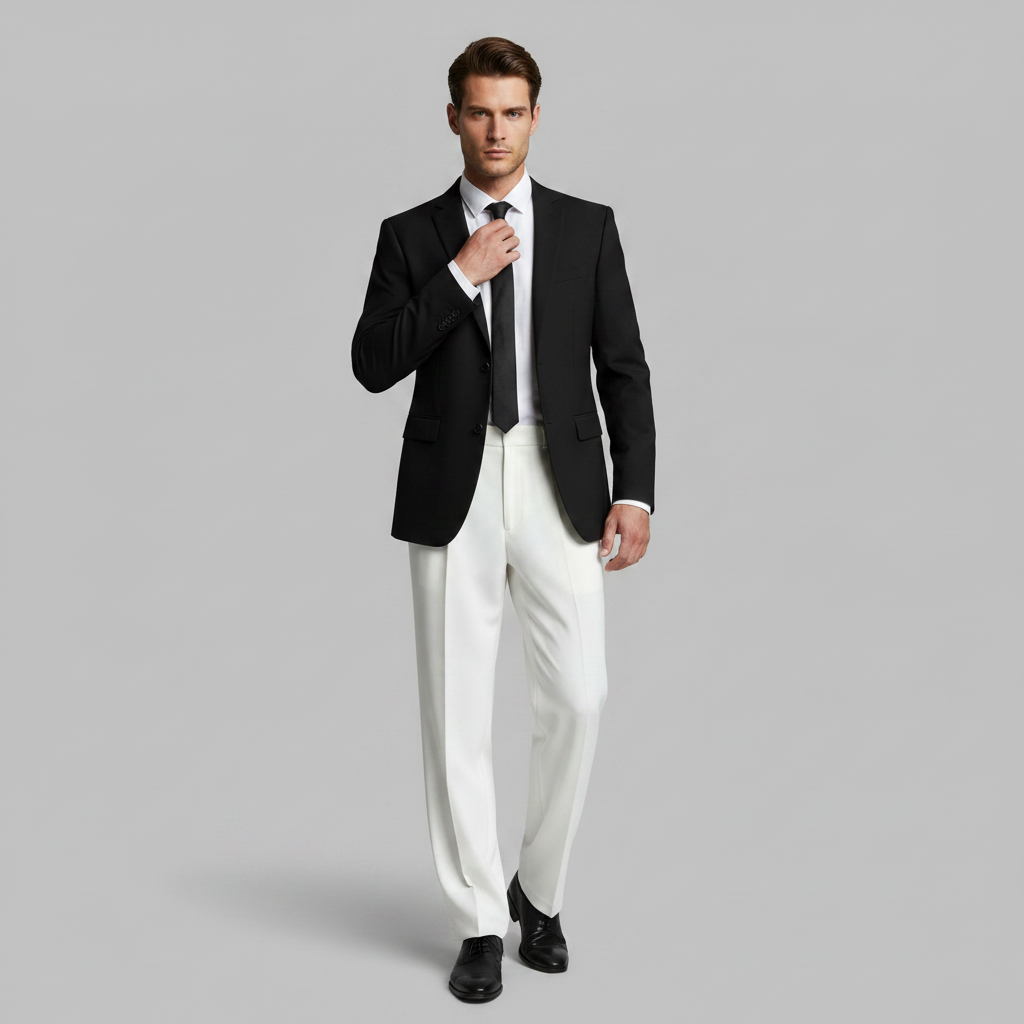 Men's Pleated Trousers | Straight Fit Formal Pants
