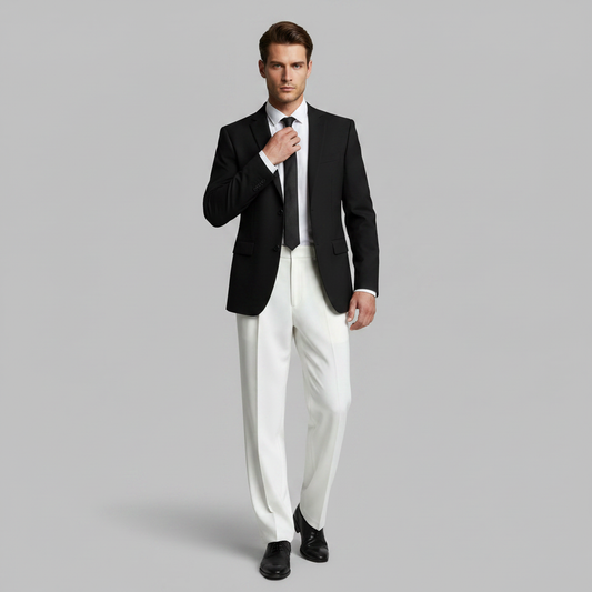 Men's Pleated Trousers | Straight Fit Formal Pants