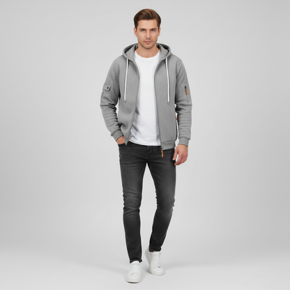 Men's Utility Zip-Up Hoodie | Casual Sweatshirt