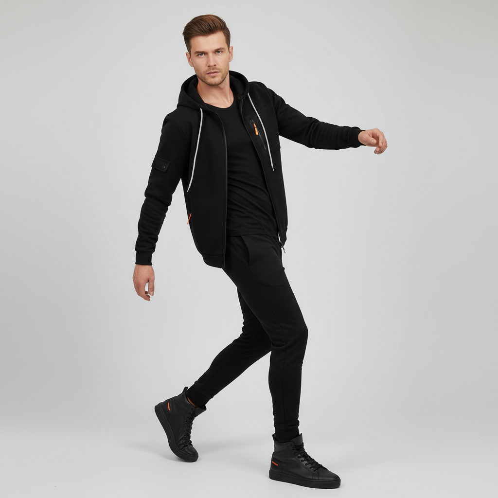 Men's Utility Zip-Up Hoodie | Casual Sweatshirt