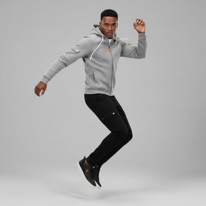 Men's Utility Zip-Up Hoodie | Casual Sweatshirt