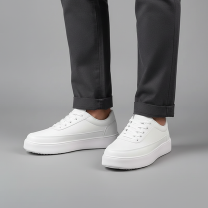 Men's White Platform Sneakers | Casual Trainers