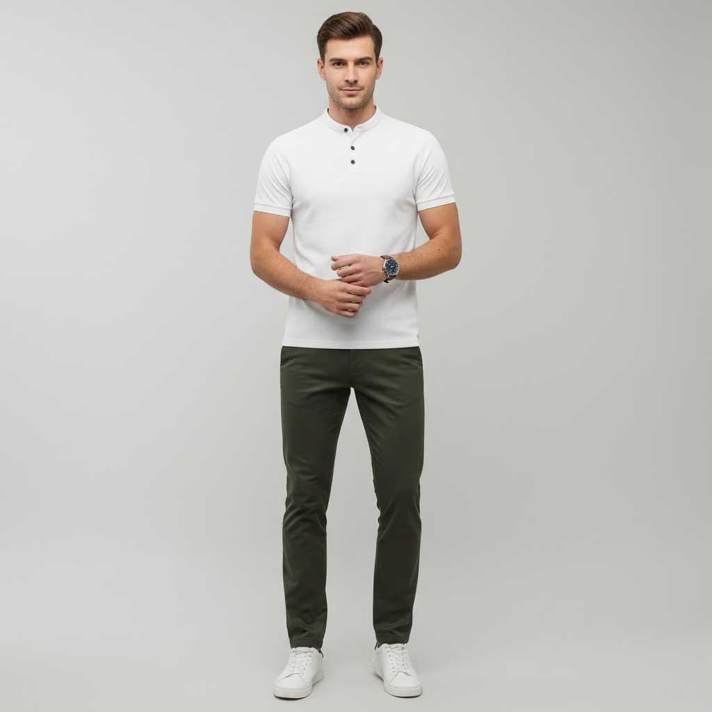 Men's Elegant Long Sleeve Polo | Classic Casual Wear 3