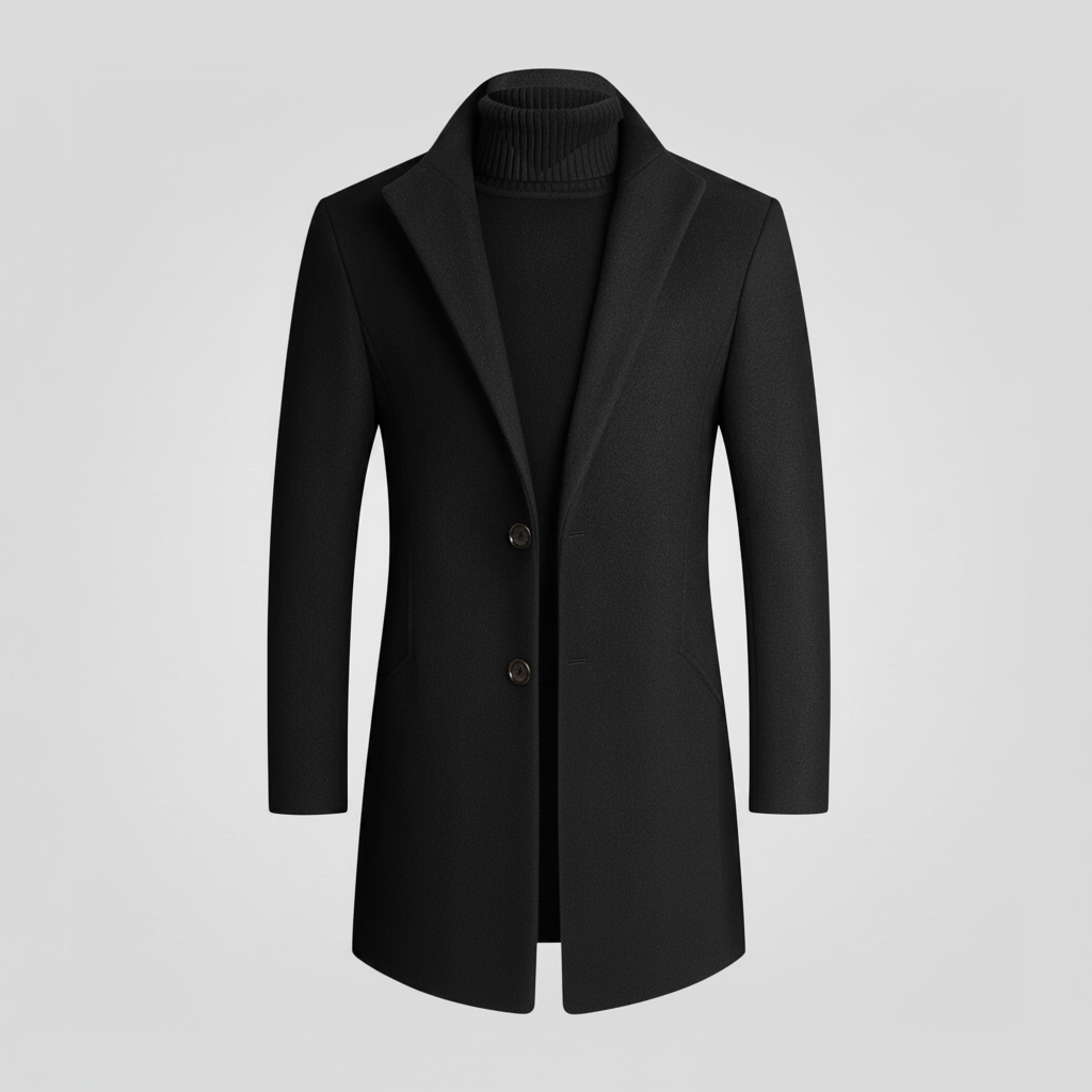 Men's Notched Lapel Overcoat | Classic Men's Coat 0