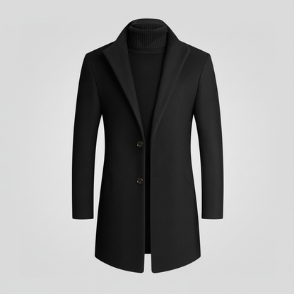 Men's Notched Lapel Overcoat | Classic Men's Coat 0