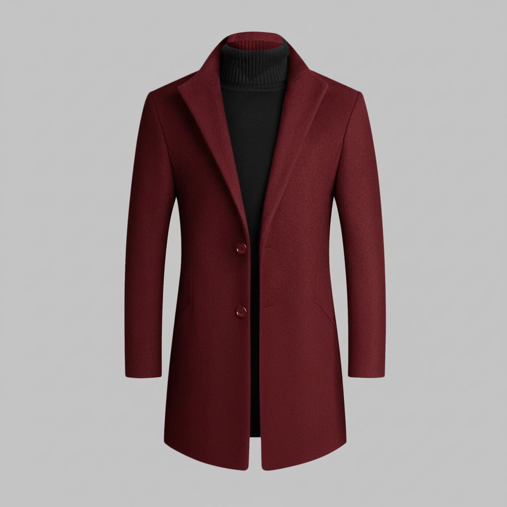 Men's Notched Lapel Overcoat | Classic Men's Coat 7