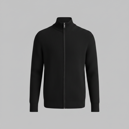 Men's Slim Fit Zip Up Cardigan | Ribbed Knit Style 5
