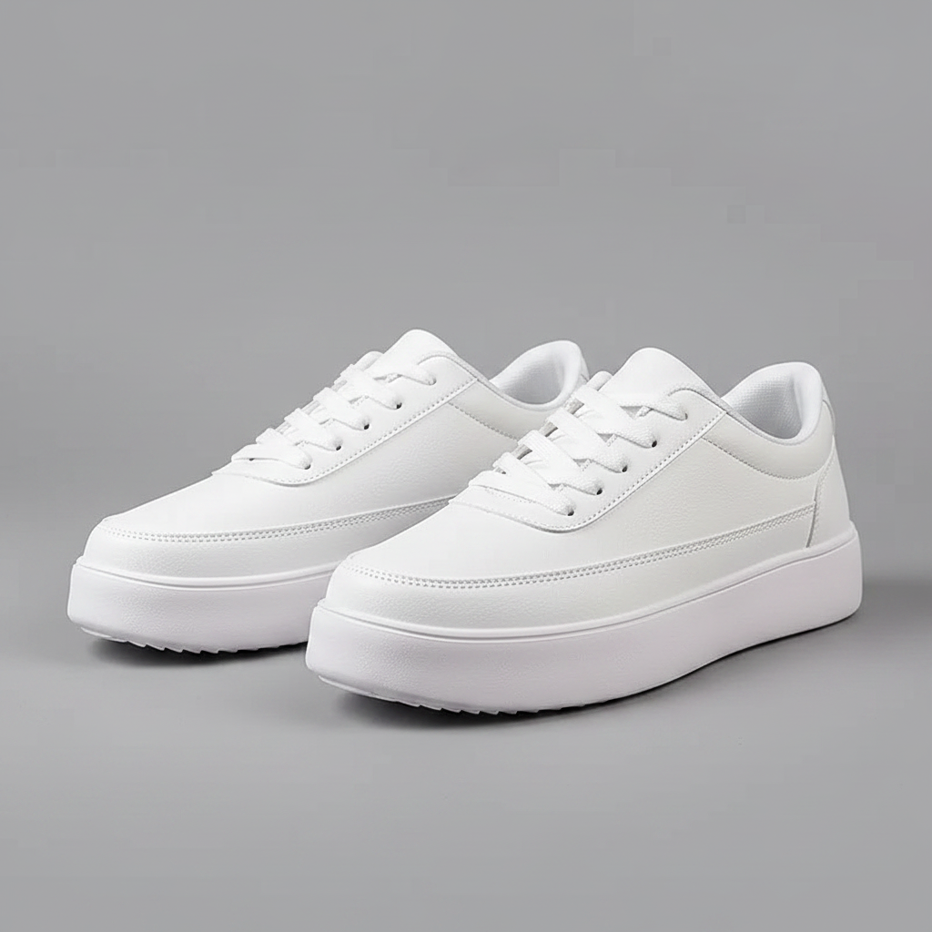 Men's White Platform Sneakers | Casual Trainers 0
